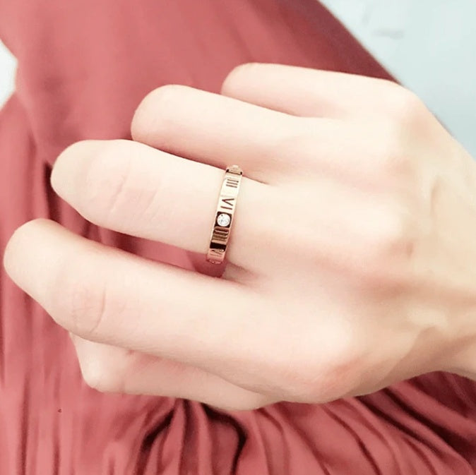 Roman Numerals Rings  Titanium Steel