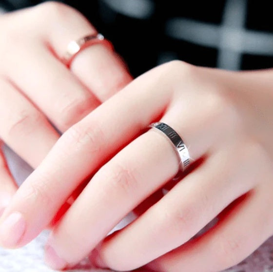 Roman Numerals Rings  Titanium Steel