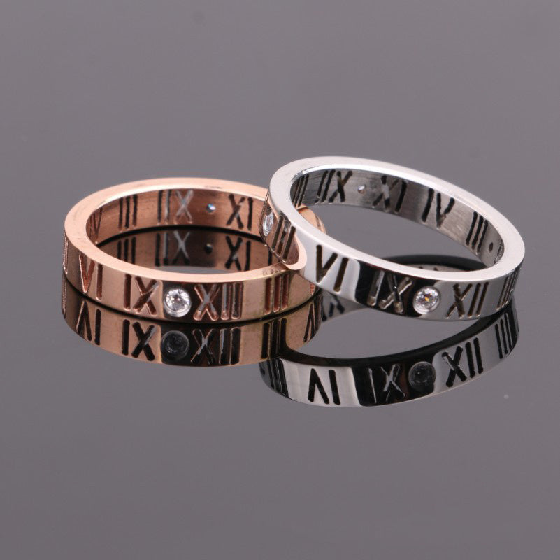 Roman Numerals Rings  Titanium Steel